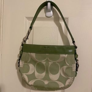 Y2K Coach green monogram mini shoulder purse